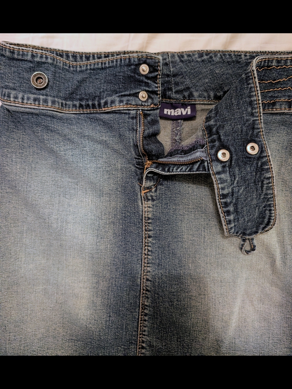 Y2K Denim Skirt in Washed Blue - Picture 5 of 9